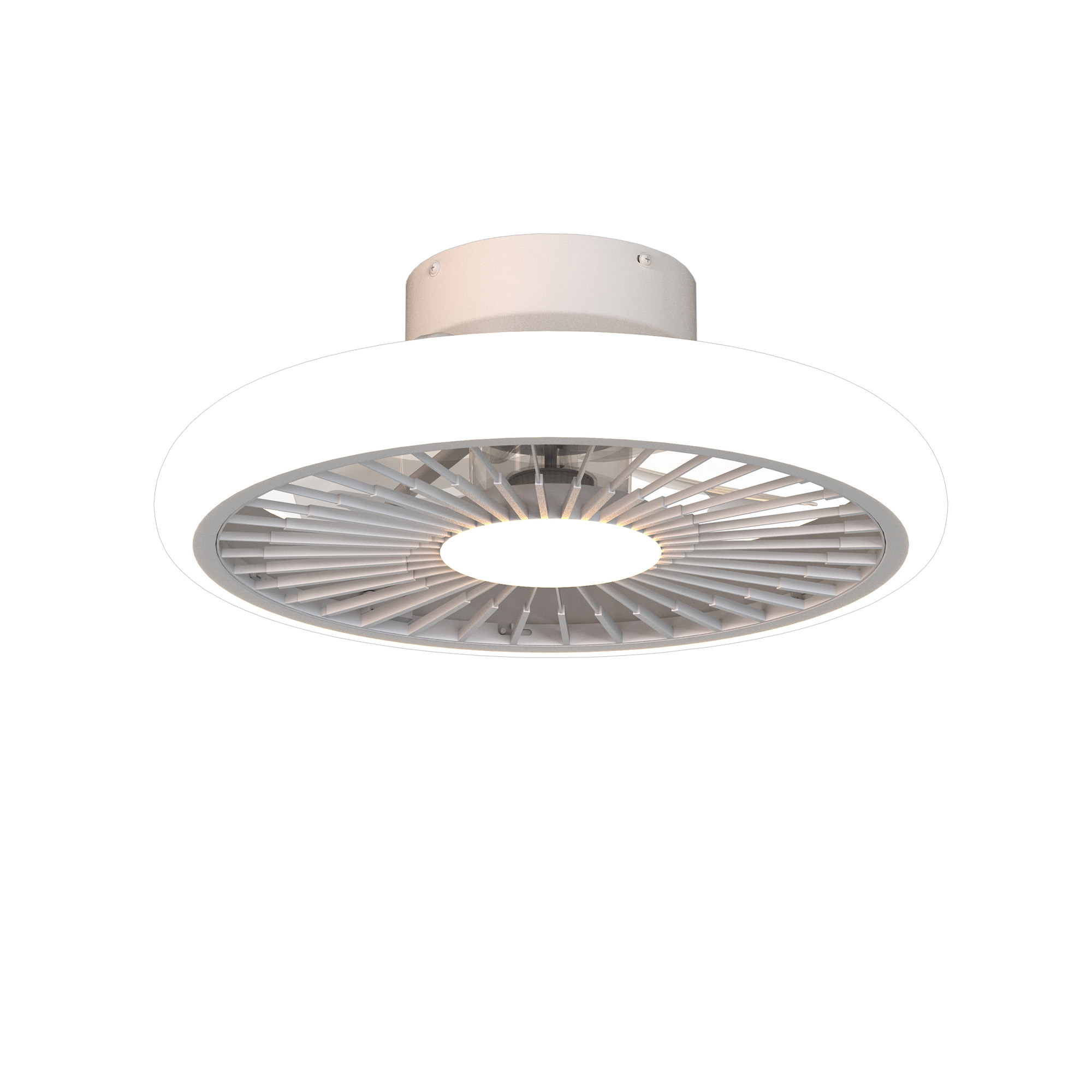 M8231  Turbo 55W LED Dimmable Ceiling Light & Fan, Remote Controlled White